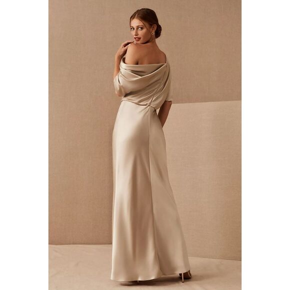 NWT AMSALE Pryce Off-the-Shoulder Column Dress Size 10 $495 - Picture 2 of 9